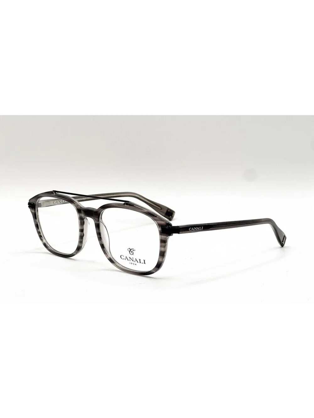 Canali CO316 C02 Grey Stripe Rectangle Authentic Eyeglass Frames 52-18